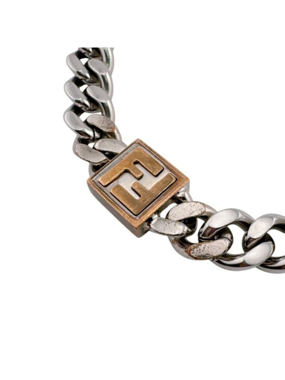 Fendi Logo Necklace Silver